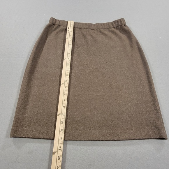 Vintage St John Collection Skirt Suit Brown Knit Gold Buttons USA Womens Set 6 8 - Picture 15 of 16